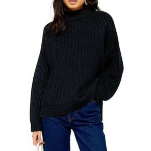Topshop Knitted Funnel Neck Sweater